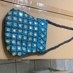 Elegant Blue and Gold Women's Bag